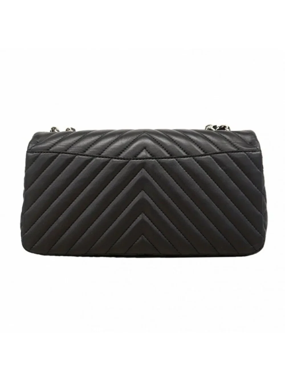 Chanel Shoulder Bag Chez Blanc Lambskin Black Silver